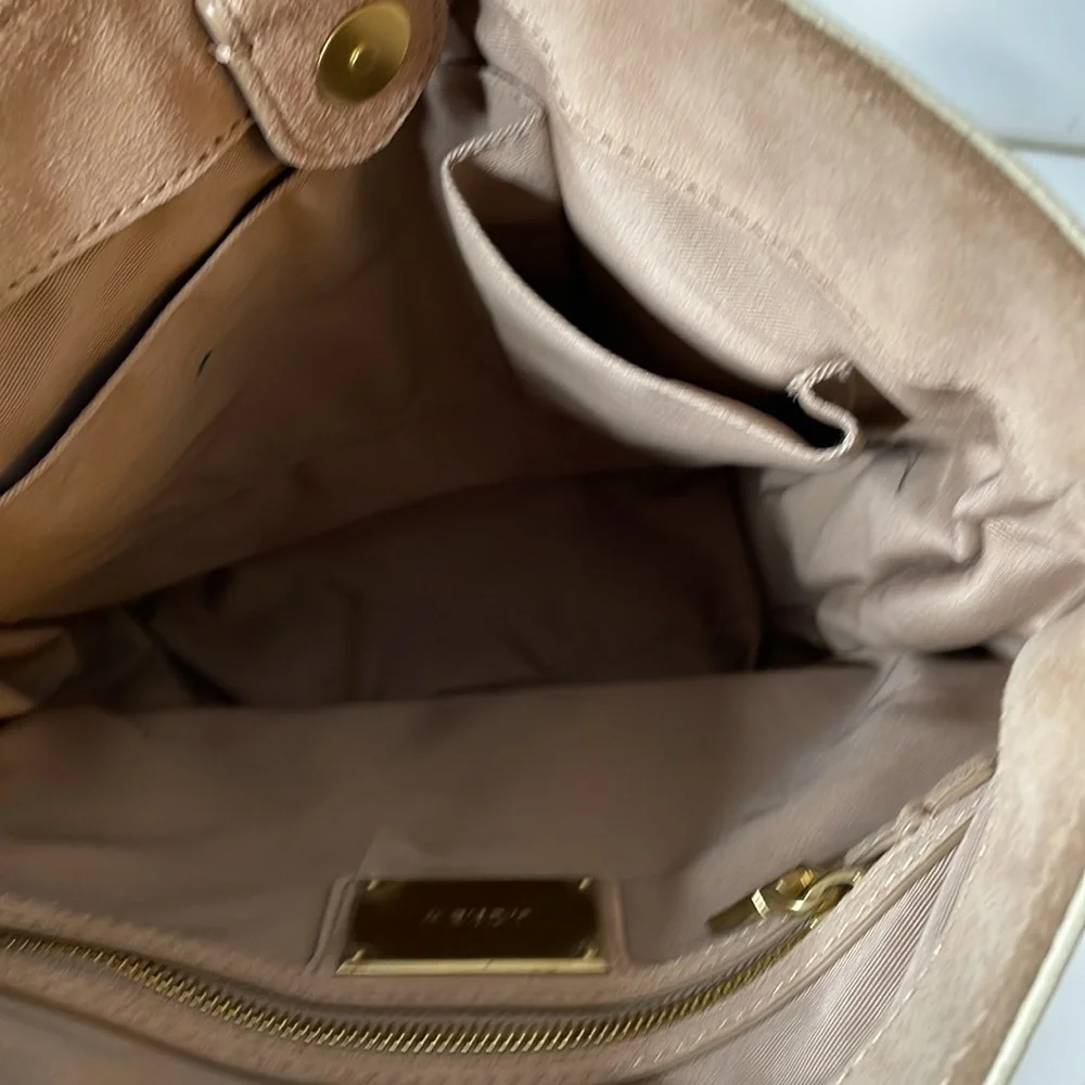 Crew Raffia Cotton Cream Leather Bag W Crossover Strap - Picture 7 of 8